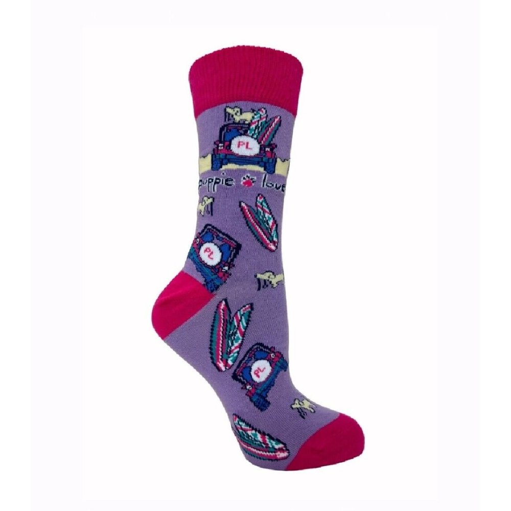 Puppie Love Dog Beach Bum Casual Socks - NEW FAST SHIP